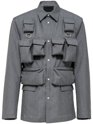 Prada mohair cargo shirt jacket - Grey