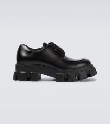 Prada Monolith brushed leather derby shoes