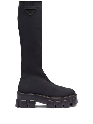 Prada Monolith mid-calf sock boots - Black
