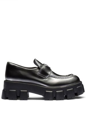 Prada Moonlith ombré-effect leather loafers - Black