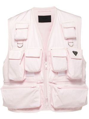 Prada multi-pocket cotton gilet - Pink