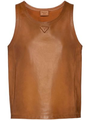 Prada nappa-leather tank top - Brown