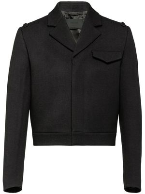 Prada notched-lapels cropped wool jacket - Black