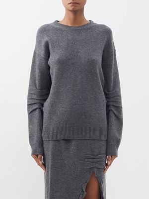 Prada - Open-back Wool-blend Sweater - Womens - Grey