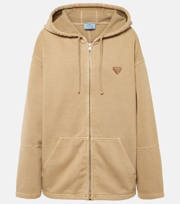Prada Oversized cotton zip-up hoodie