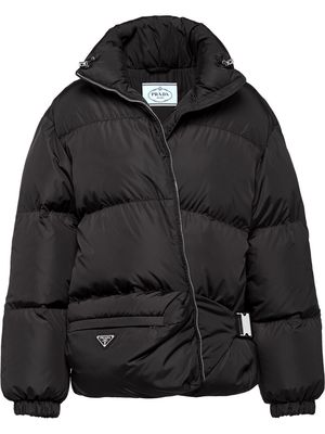 Prada padded zip-up down jacket - Black