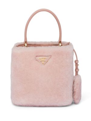 Prada Panier shearling mini bag - Pink