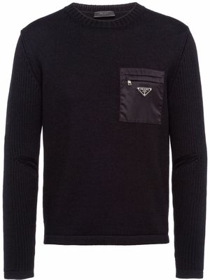 Prada patch pocket jumper - Black