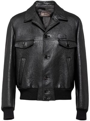 Prada pebbled-leather jacket - Black
