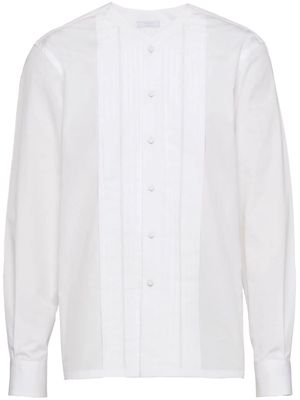 Prada pintuck-detail cotton shirt - White