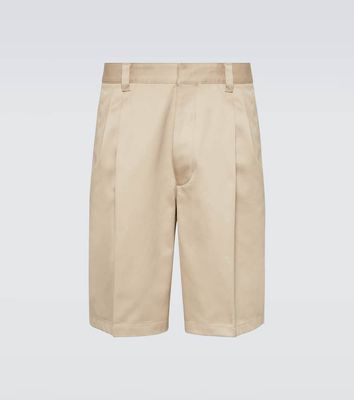 Prada Pleated cotton Bermuda shorts