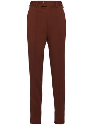 Prada pleated slim-cut trousers - Brown