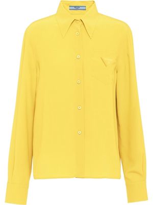 Prada pointed collar silk shirt - Yellow