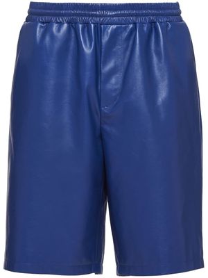 Prada polished-finish elasticated-waistband shorts - Blue