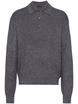 Prada polo-collar cashmere jumper - Grey