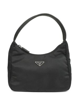 Prada Pre-Owned 1990-2000 logo-plaque shoulder bag - Black