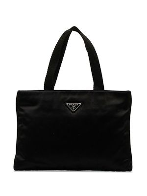 Prada Pre-Owned 2000-2013 enamel triangle logo lightweight tote bag - Black