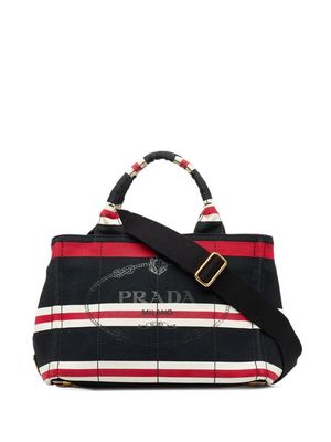 Prada Pre-Owned 2000-2022 Canapa Righe satchel bag - Black