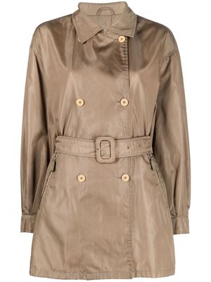 Prada Pre-Owned 2000s double-breasted belted trench coat - Neutrals