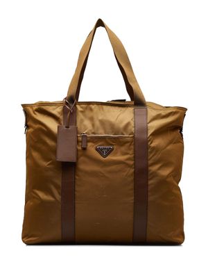 Prada Pre-Owned 2010-2015 triangle-logo travel bag - Brown