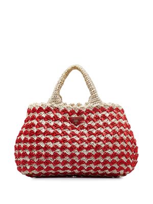Prada Pre-Owned 2010-2015 woven raffia tote bag - Red