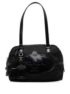 Prada Pre-Owned 2010 Canapa logo-debossed shoulder bag - Black