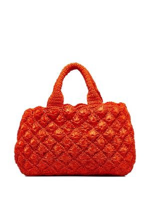 Prada Pre-Owned 2010 woven raffia two-way handbag - Orange