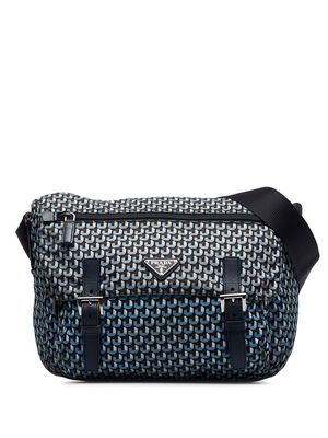 Prada Pre-Owned 2013 geometric-print messenger bag - Blue