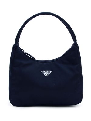 Prada Pre-Owned triangle-logo hobo bag - Black