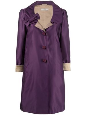 Prada Pre-Owned two-tone single-breasted coat - Purple