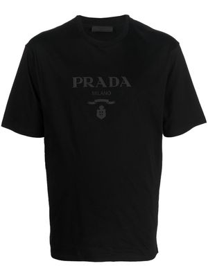 Prada raised logo round-neck T-shirt - Black