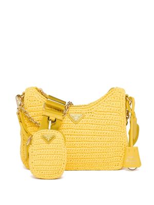 Prada Re-Edition 2005 crochet-knit shoulder bag - Yellow