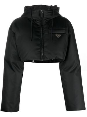 Prada Re-Nylon cropped puffer jacket - Black