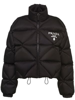 Prada Re-Nylon gabardine cropped puffer jacket - Black