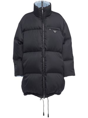 Prada Re-Nylon high-neck puffer coat - Black