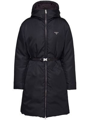 Prada Re-Nylon hooded down coat - Black
