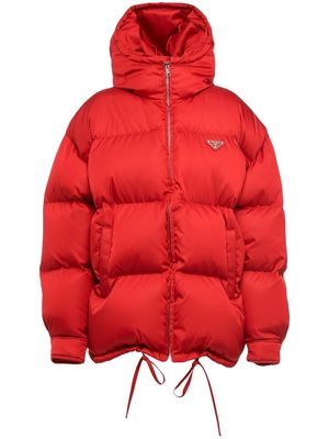 Prada Re-Nylon hooded padded jacket - Red