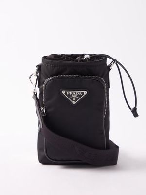 Prada - Re-nylon Leather-trim Cross-body Bag - Mens - Black