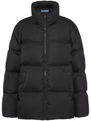 Prada Re-Nylon logo-embossed padded jacket - Black