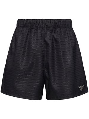 Prada Re-nylon logo-stripe shorts - Black