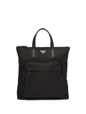Prada Re-Nylon Saffiano-leather tote bag - Black