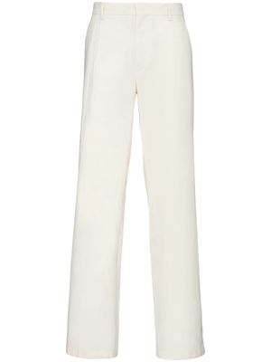 Prada rear logo-patch tailored trousers - White