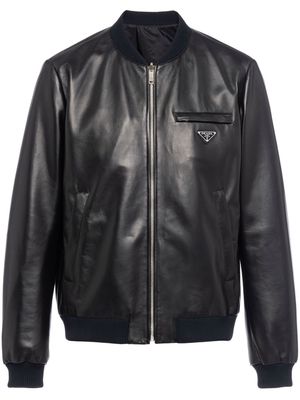 Prada reversible logo bomber jacket - Black