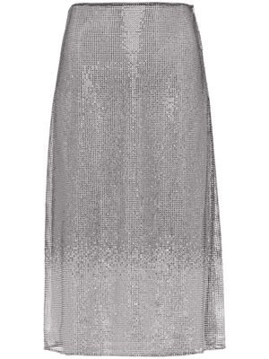 Prada rhinestone-embellished midi skirt - F0Z2D CRYSTAL