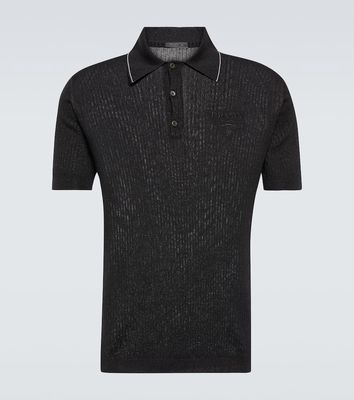 Prada Ribbed-knit polo shirt
