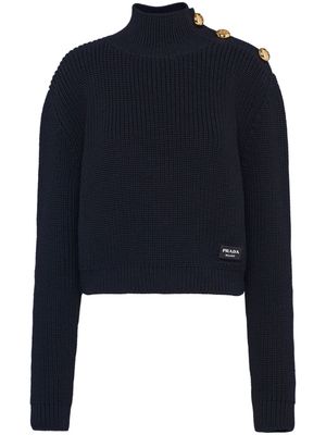 Prada ribbed-knit wool jumper - Blue