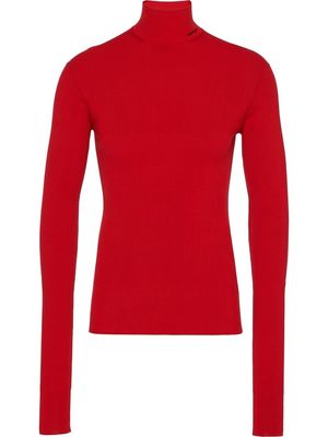 Prada ribbed roll neck sweater - Red