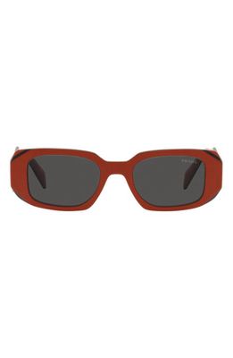 Prada Runway 49mm Rectangle Sunglasses in Orange