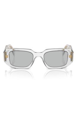 Prada Runway 49mm Rectangular Sunglasses in Transparent Grey