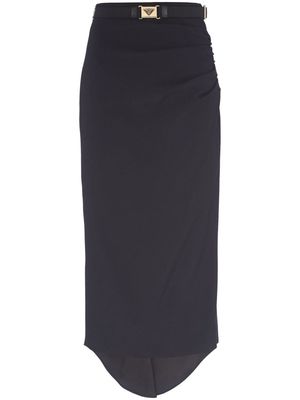 Prada Sablé draped midi skirt - Black